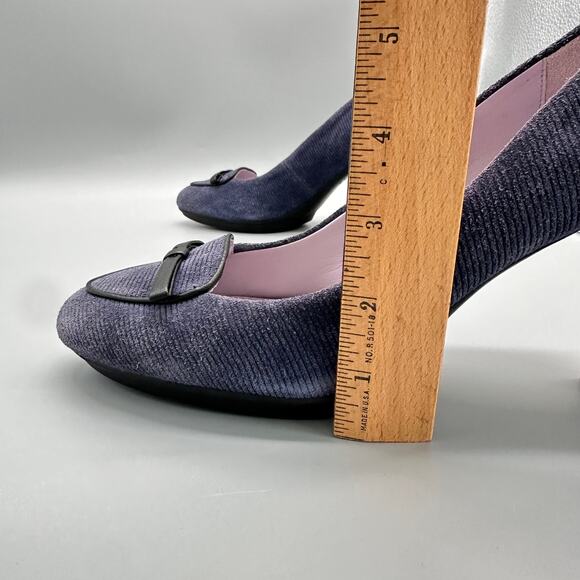 Johnston and Murphy Navy Blue Corduroy Platform Heels Pumps Womens 10M - Picture 11 of 11